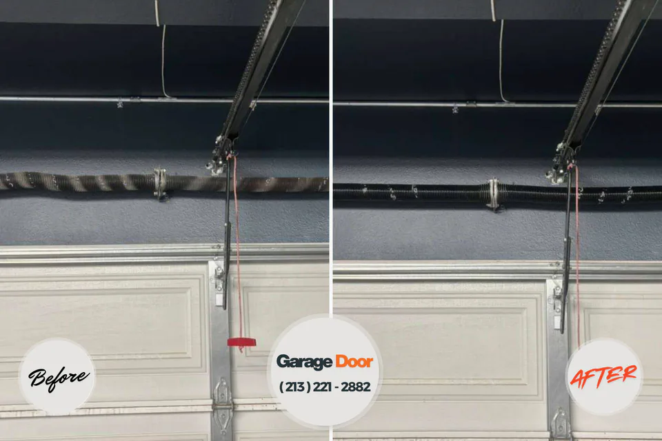 Before and after: garage door repair East Perrine Palmetto Bay